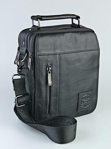 Сумка мужская "0075S" (черн./нат.кожа)